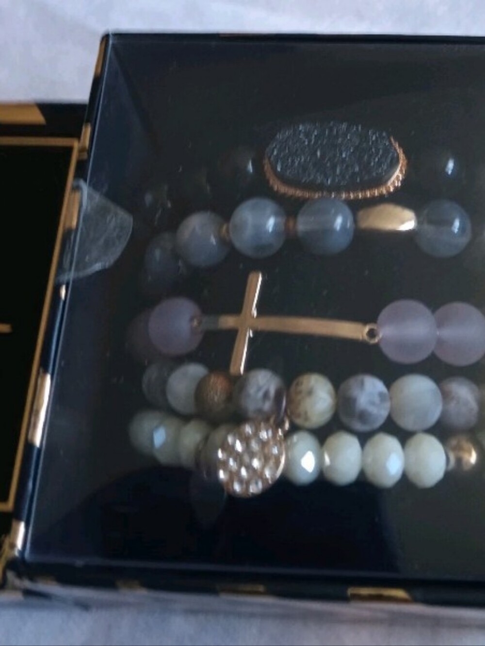 NICOLE MILLER NEW YORK FIVE STRETCH BEADED BOXED BRACELET SET